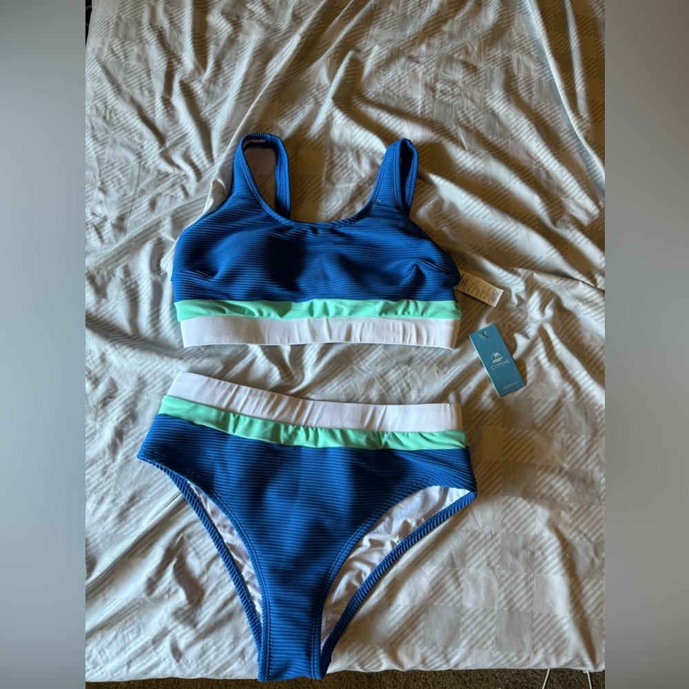 Cupshe high waisted ribbed bikini